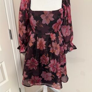 Thirty/Thirty Pink and Black Floral Dress